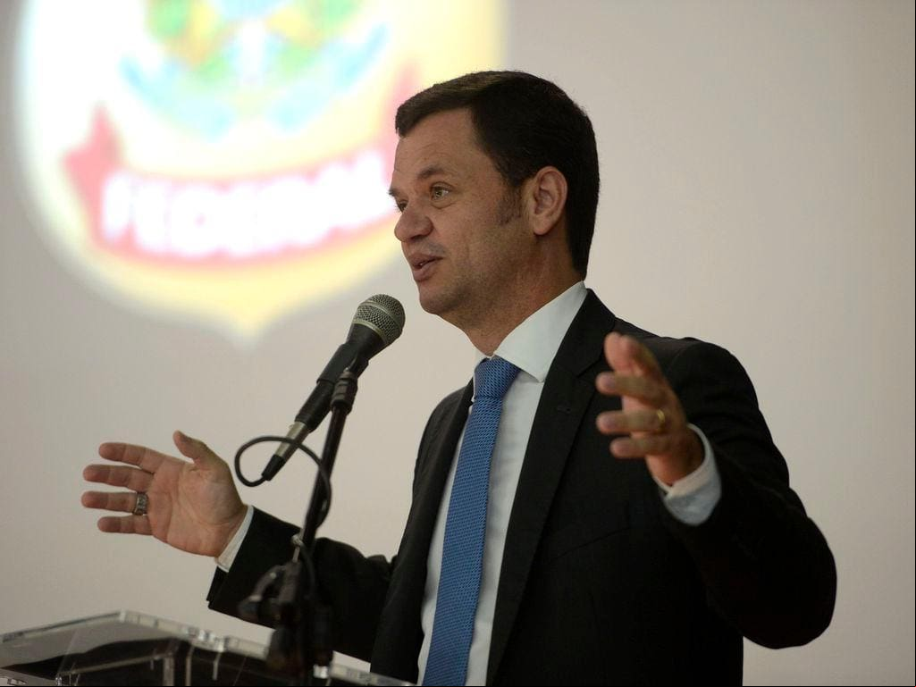 O então ministro da Justiça e Segurança Pública, Anderson Torres, fala durante posse do superintendente regional da PF no RJ O então ministro da Justiça e Segurança Pública, Anderson Torres, fala durante posse do superintendente regional da PF no RJ