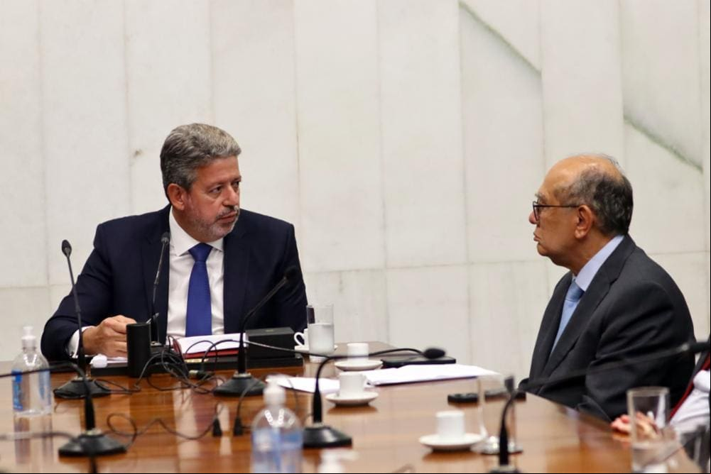 O presidente da Câmara, Arthur Lira, e o ministro Gilmar Mendes, do STF