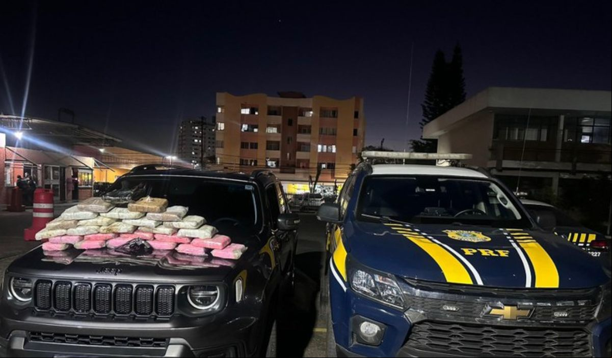 PRF encontrou revólver e maconha com o suspeito durante abordagem na BR-040 