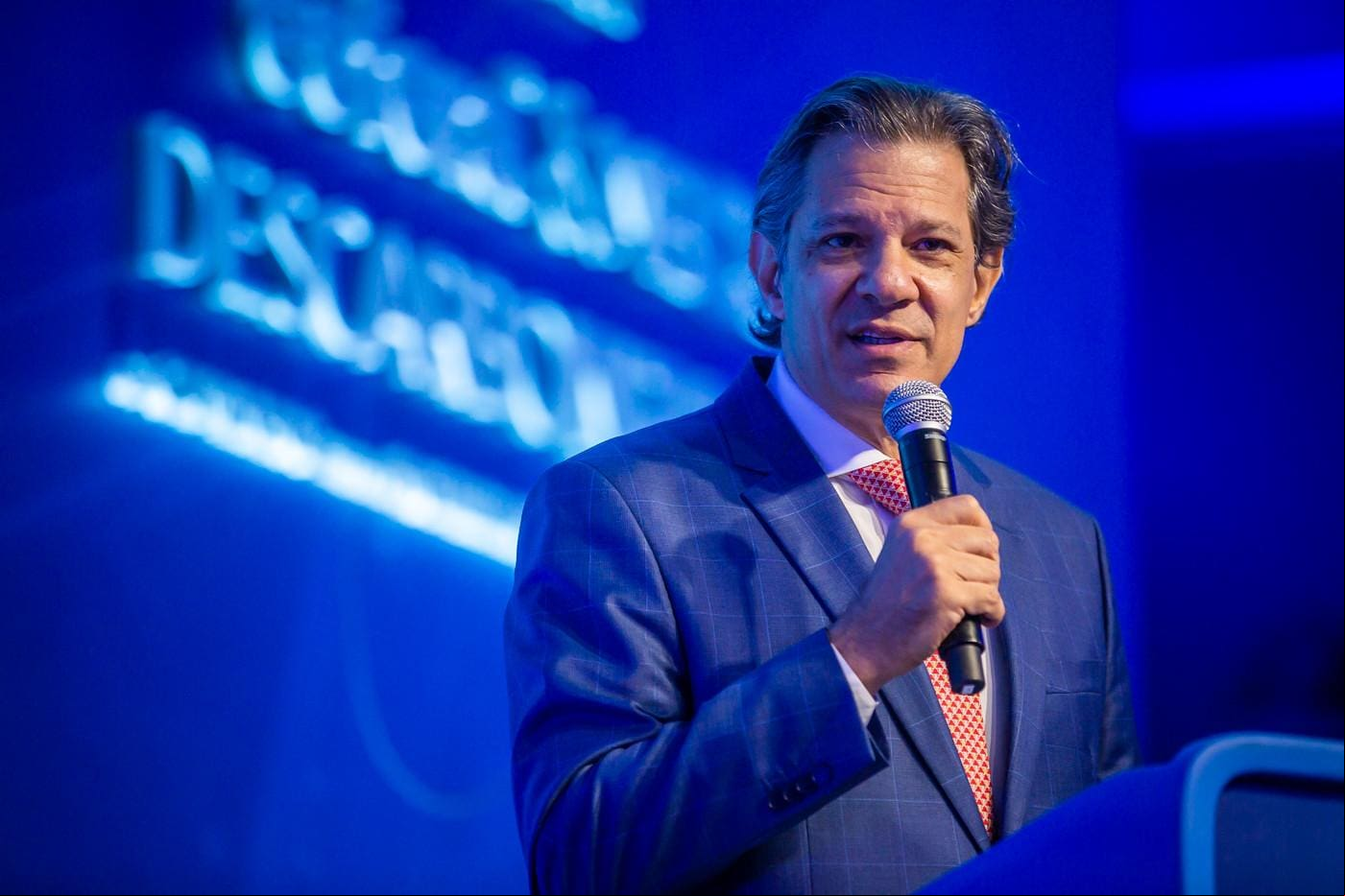 O ministro da Fazenda, Fernando Haddad, durante participação em seminário em Brasília