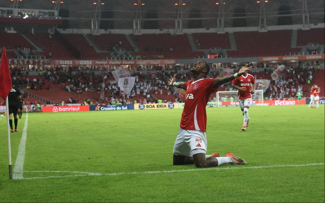 Ricardo Mathias comemora gol de empate contra o Mirassol (Foto: Ricardo Duarte/SC Internacional)