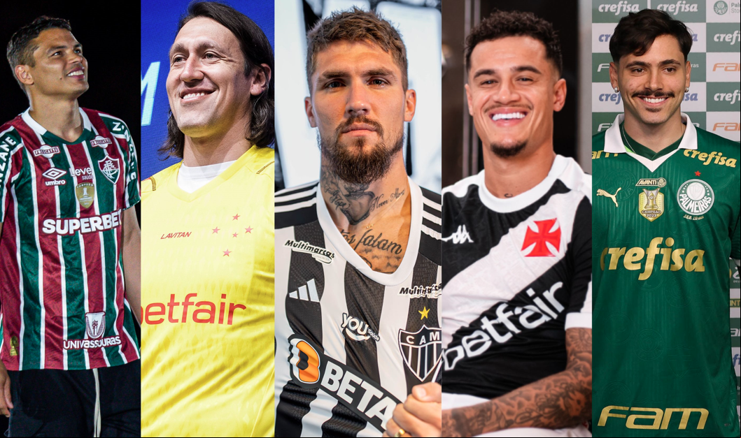 Thiago Silva, no Fluminense, Cássio, no Cruzeiro, Lyanco no atlético, Philippe Coutinho, no Vasco e Maurício, no Palmeiras, são algumas novidades