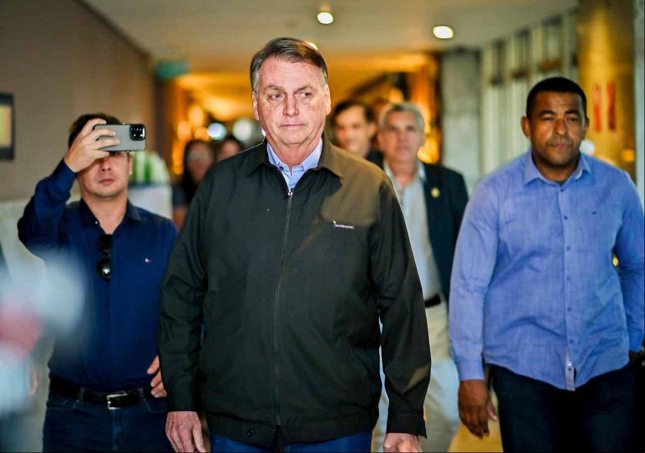 O ex-presidente Jair Bolsonaro durante chegada a mais um evento do PL Mulher