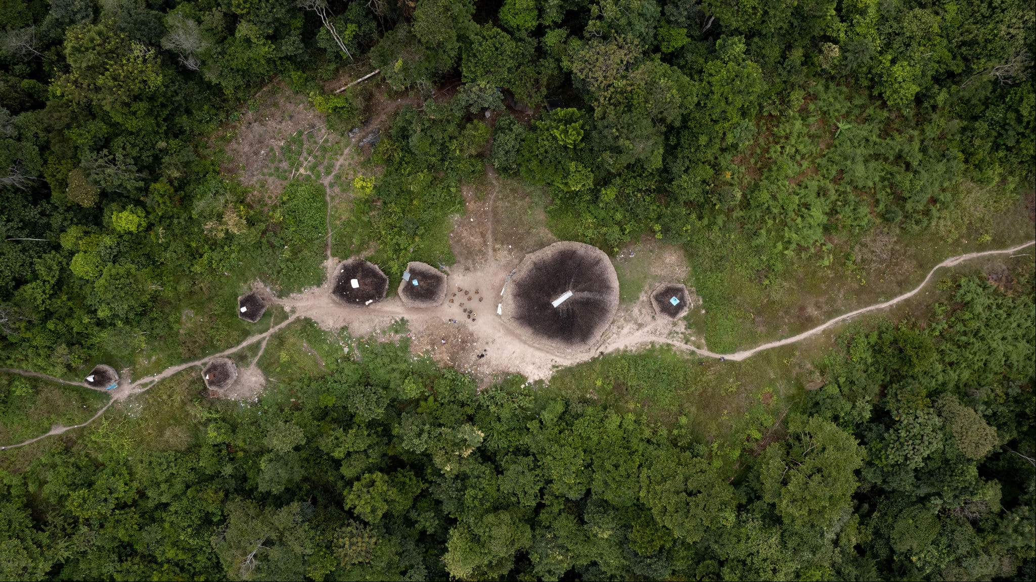 Vista aérea da terra indígena Yanomami no estado de Roraima. Foto: Fred Magno / O Tempo