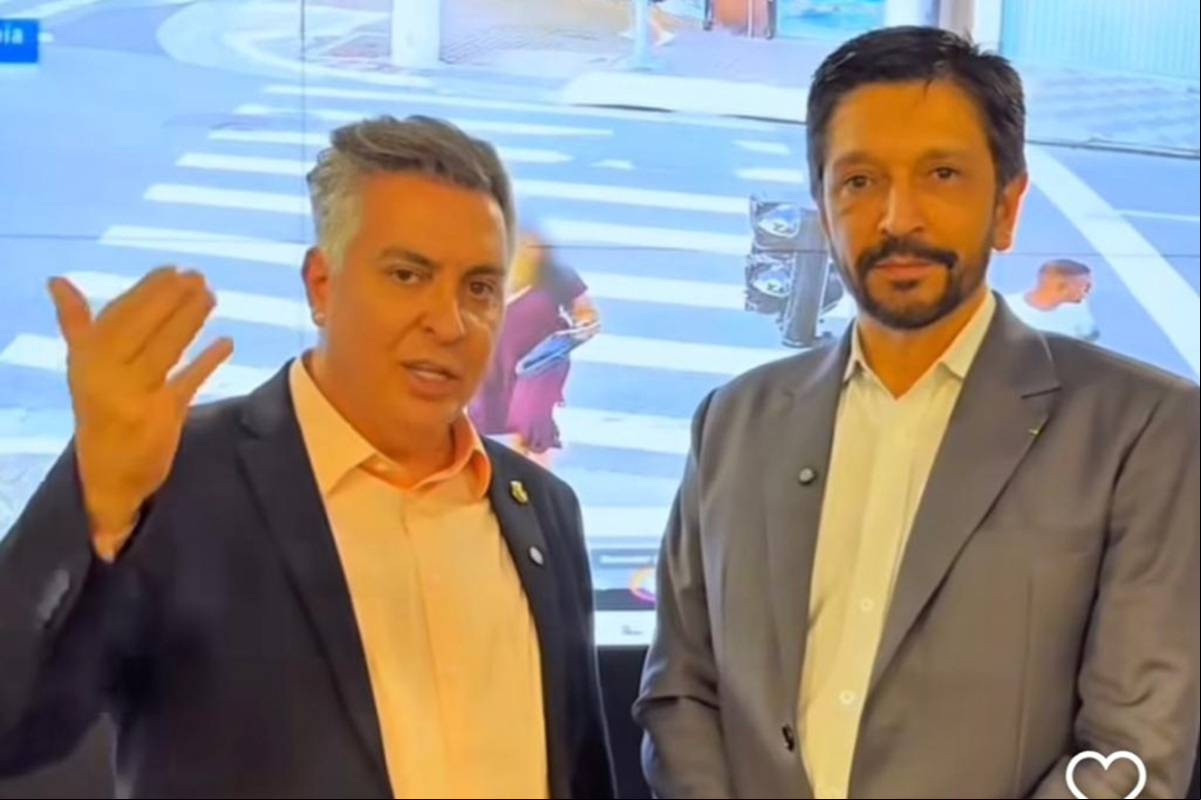 Prefeito Álvaro Damião visitou central de segurança de São Paulo ao lado do prefeito paulista Ricardo Nunes