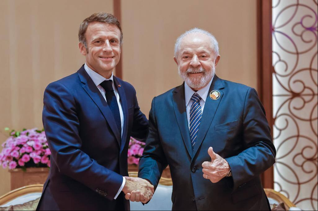 Macron e Lula se reuniram na Índia, neste domingo (10)