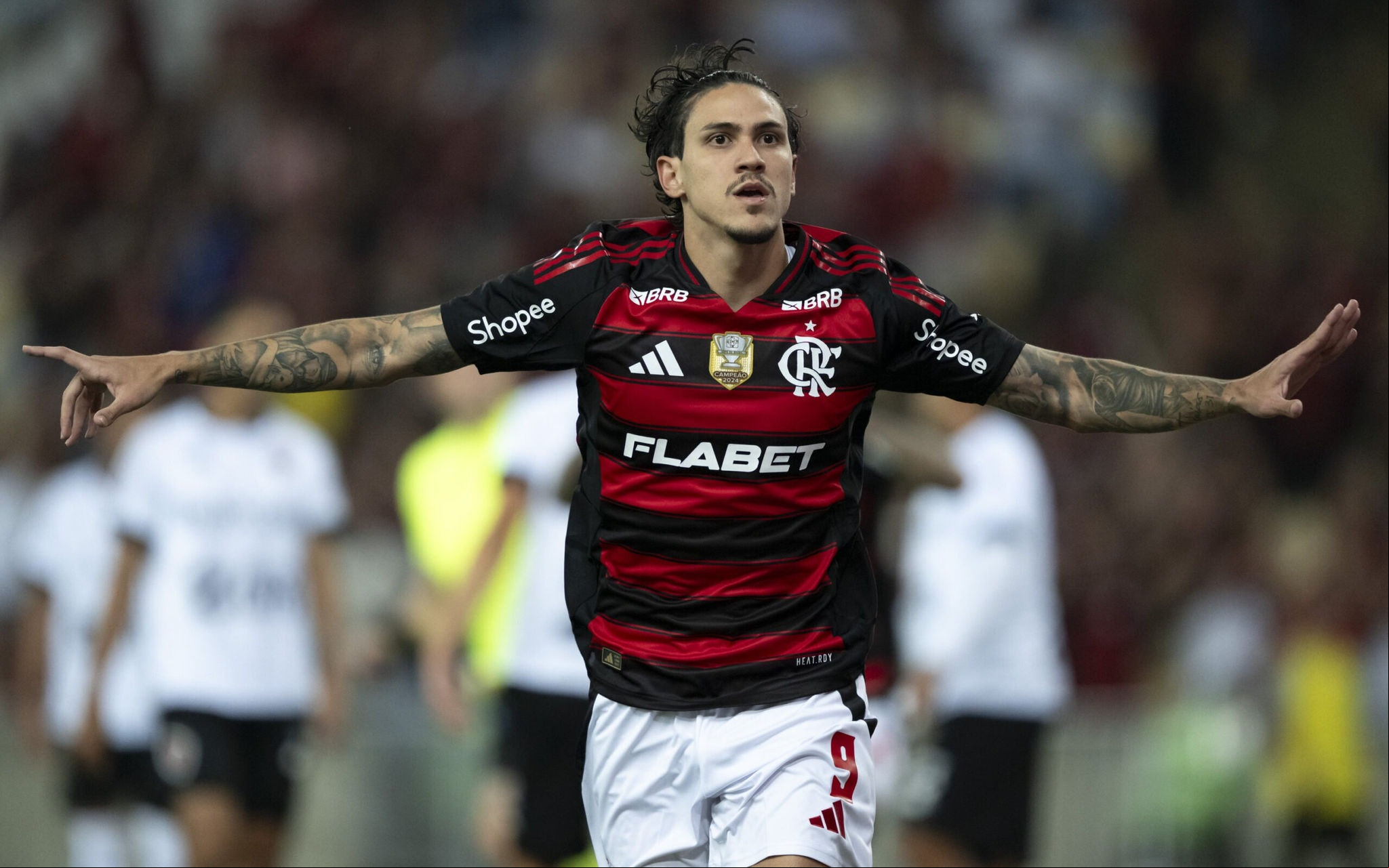 Pedro marcou um dos gols do Flamengo contra o Botafogo-PB (Foto: Jorge Rodrigues/AGIF)
