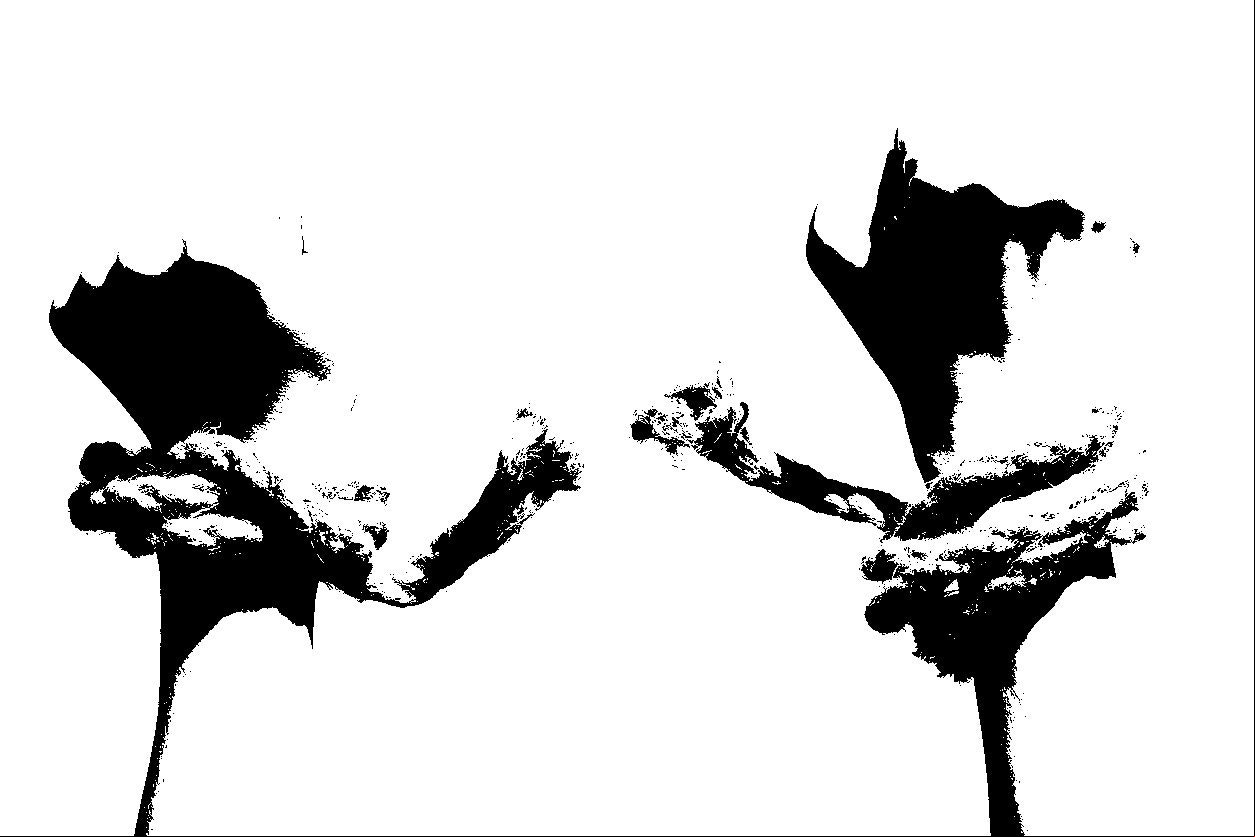 Hands tearing shackles the background of blue sky. Concept of freedom